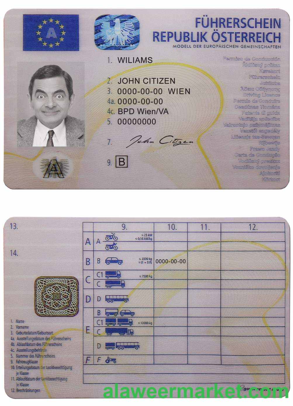 Austria driving license